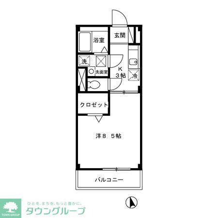 LILY(1K/1階)の間取り写真