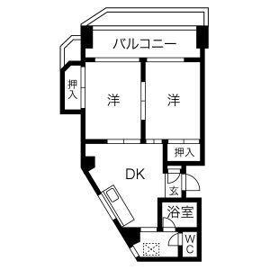第3協和コーポ(2DK/4階)の間取り写真
