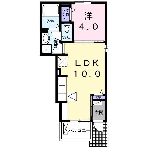 カメリア上北沢(1LDK/1階)の間取り写真