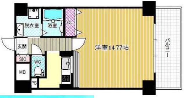 ブラーヴォ扇町(1K/3階)の間取り写真