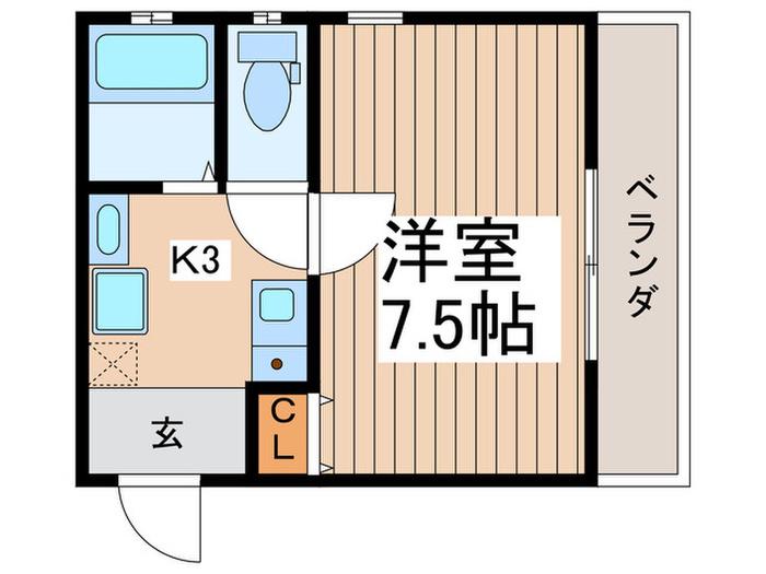 F-CUBEIII(1K/2階)の間取り写真