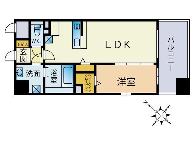 LIAISON博多駅東(1LDK/8階)の間取り写真