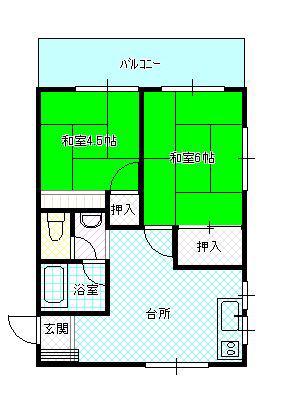 第二豊マンション(2DK/3階)の間取り写真