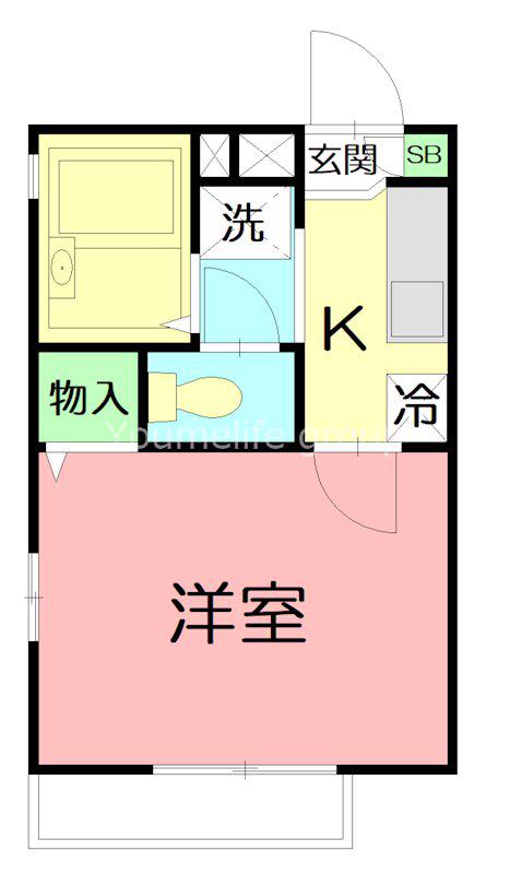 コスモハイツ(1K/2階)の間取り写真