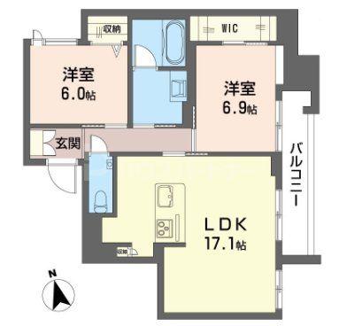 クレスティーク(2LDK/2階)の間取り写真