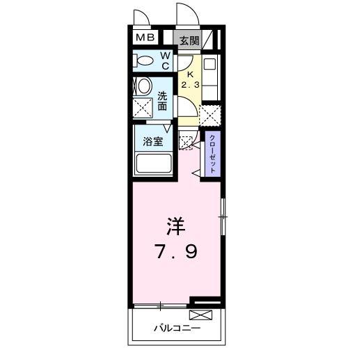 サンクレスト(1K/3階)の間取り写真