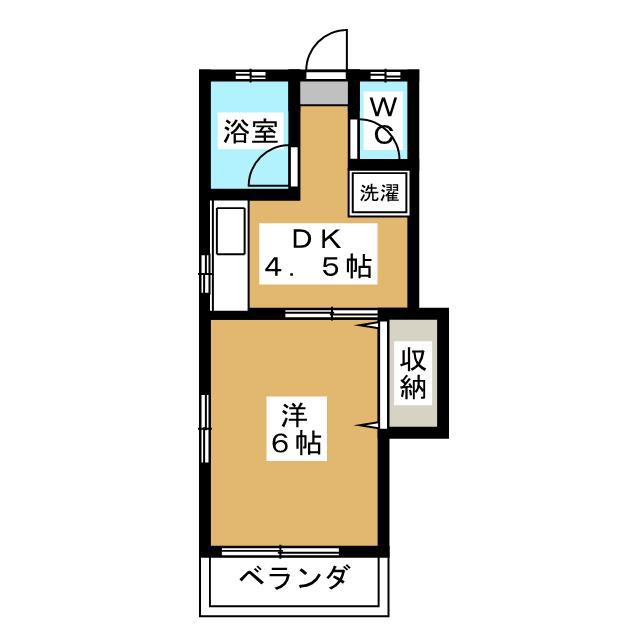 CASA GRANDE(1DK/2階)の間取り写真