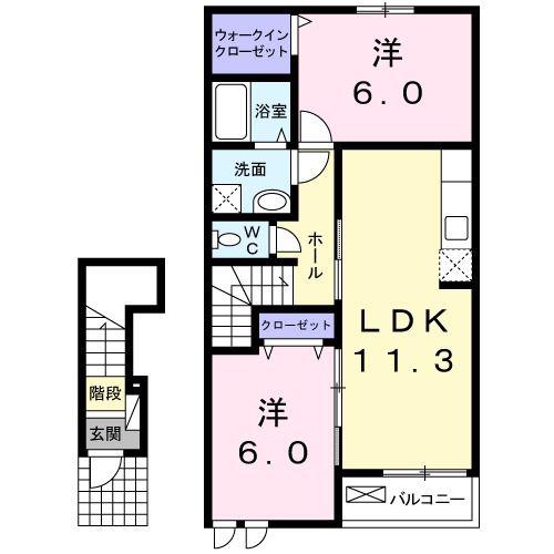 サンブリーズ(2LDK/2階)の間取り写真