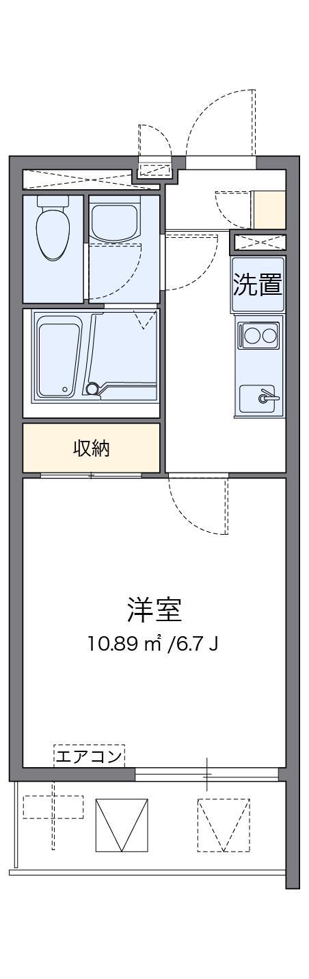 クレイノ比恵町(1K/3階)の間取り写真