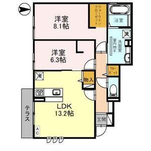 グランディール南四条(2LDK/1階)の間取り写真