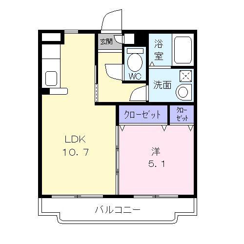 マエストロ明和(1LDK/3階)の間取り写真