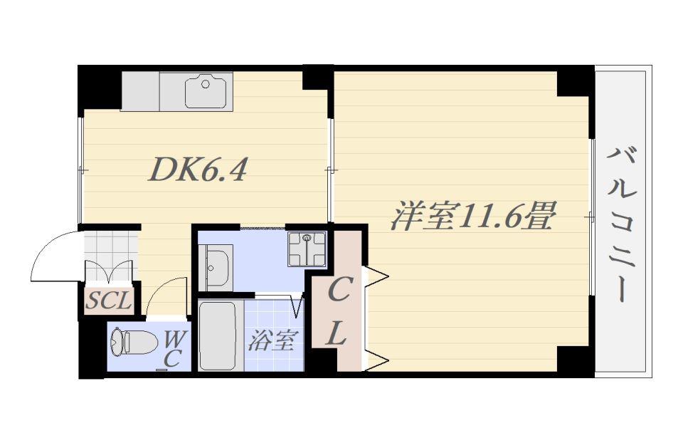 ラヴァーズ武岡II(1DK/3階)の間取り写真