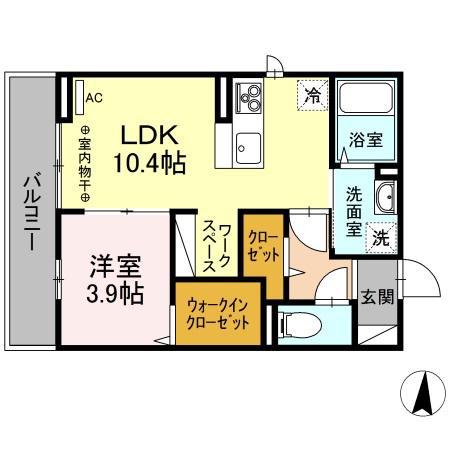 リンクベース(1LDK/2階)の間取り写真
