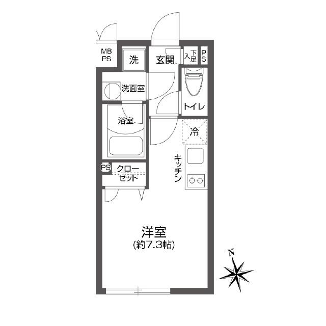 LEGALAND高円寺(ワンルーム/2階)の間取り写真