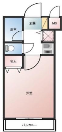 シャトラン弓木三番館(1K/3階)の間取り写真