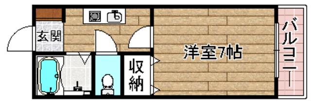 プリマ富田(1K/2階)の間取り写真