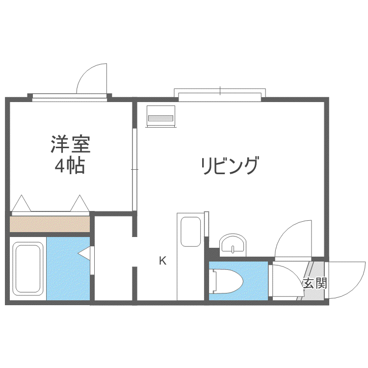 アークコート平岸(1LDK/3階)の間取り写真
