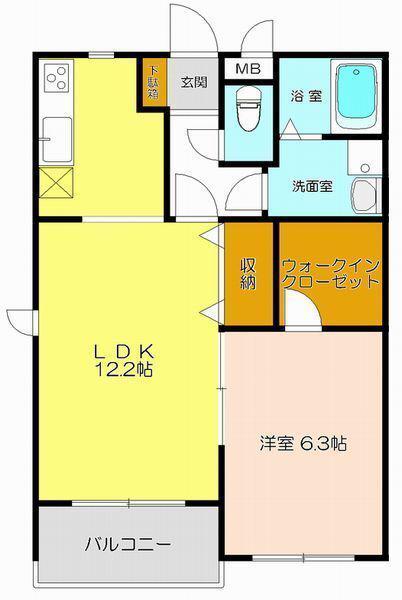 U・YマンションII(1LDK/1階)の間取り写真