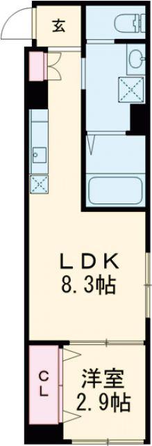 アイ・ウィステリア塩竃(1LDK/1階)の間取り写真