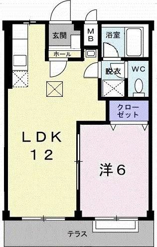 ホワイトハイツ(1LDK/1階)の間取り写真