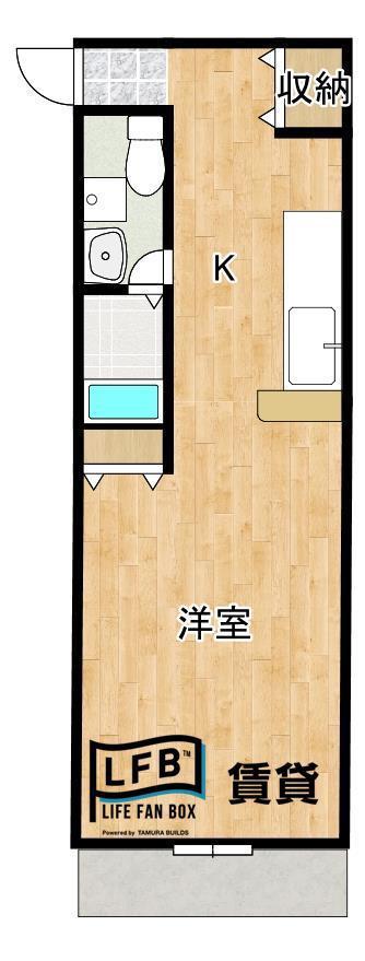 ユニゾン山大通(1K/5階)の間取り写真