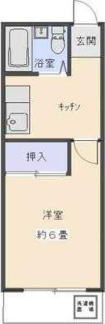 グリーンフィールド(1K/1階)の間取り写真