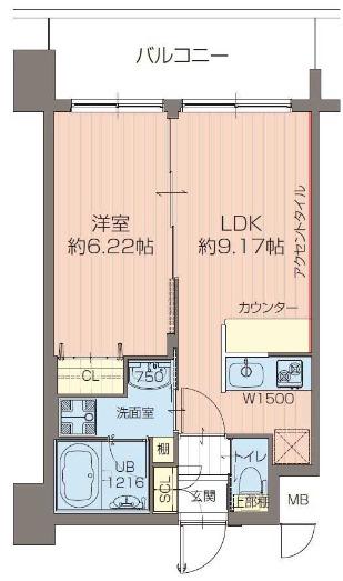 プレジオ海老江(1LDK/6階)の間取り写真