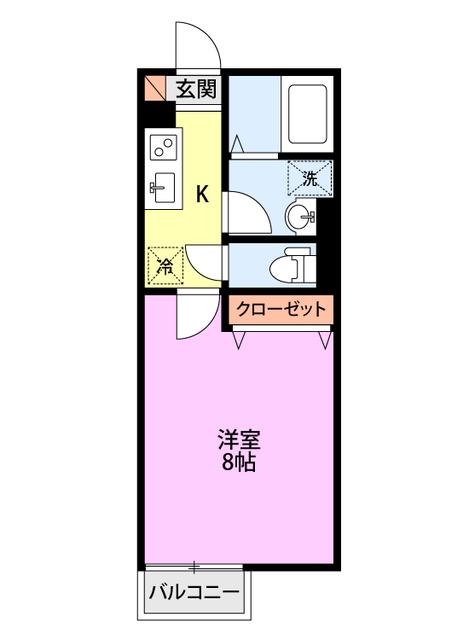 ＪＲ白新線 豊栄駅 車で13分 2階建 築23年(1K/2階)の間取り写真