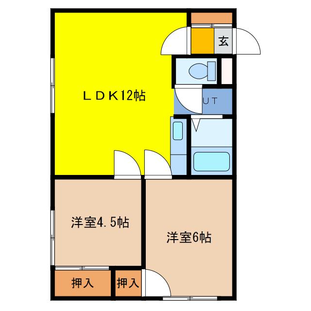 サンシャイン15(2LDK/2階)の間取り写真