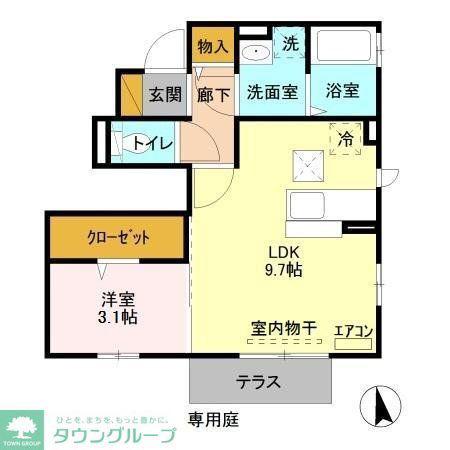 サンアベニューIV(1LDK/1階)の間取り写真