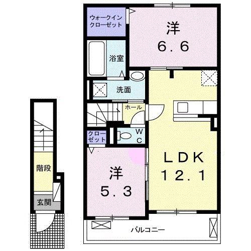 エレガンス ケリー I(2LDK/2階)の間取り写真