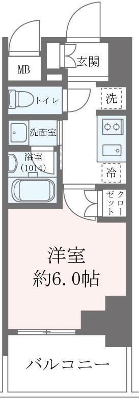 クレストコート靱公園 THE CLASS(1K/10階)の間取り写真
