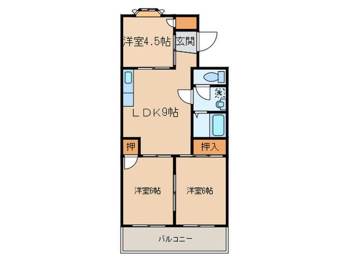 グリーンハイツ中新田(3LDK/3階)の間取り写真