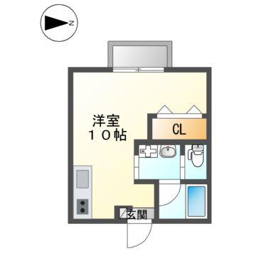 レジョイエ豊山(1K/1階)の間取り写真