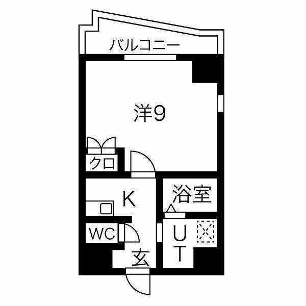アイン橘(1K/4階)の間取り写真