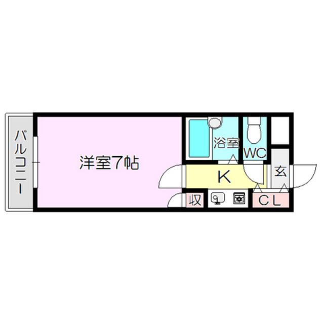 シャルム橋本Ⅲ(1K/3階)の間取り写真