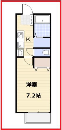 ビープラウド(1K/2階)の間取り写真