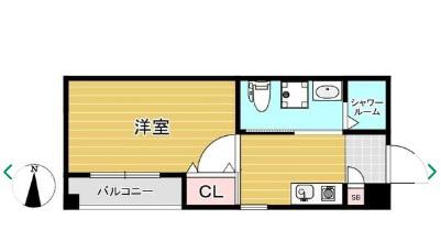 グレイス(ワンルーム/2階)の間取り写真