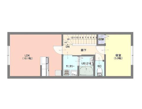 BLOOM KAO (1LDK/2階)の間取り写真