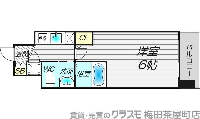 エスリード新梅田ノースポイント(1K/3階)の間取り写真