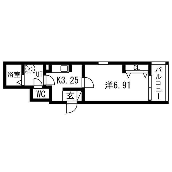 FSTYLE東大阪本庄2号館(1K/1階)の間取り写真