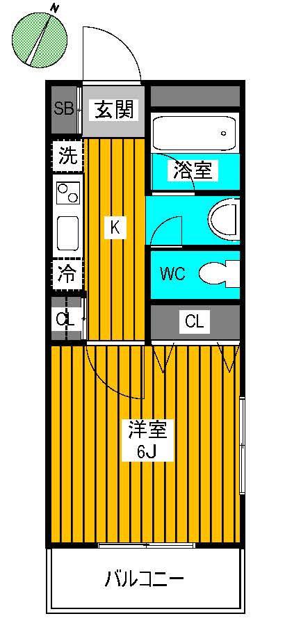 RKコート和田(1K/3階)の間取り写真