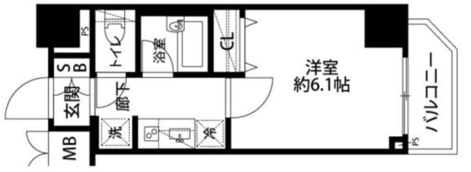 RISING PLACE 蒲田南(1K/4階)の間取り写真