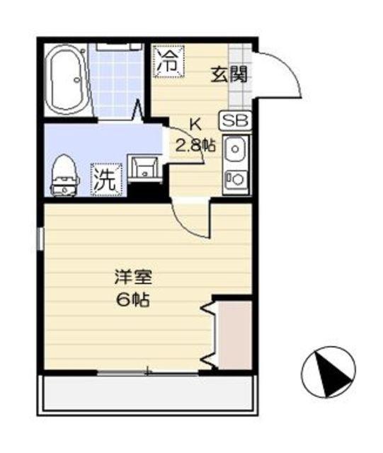 ミルフォリア(1K/2階)の間取り写真