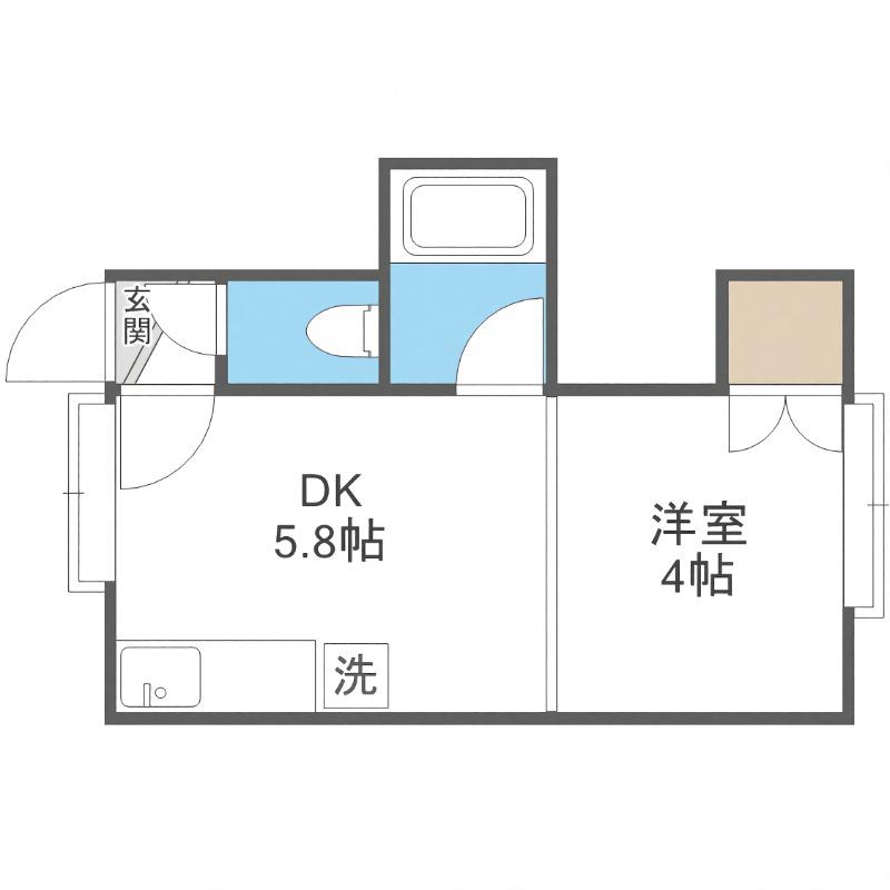 カトレア南郷(1DK/3階)の間取り写真