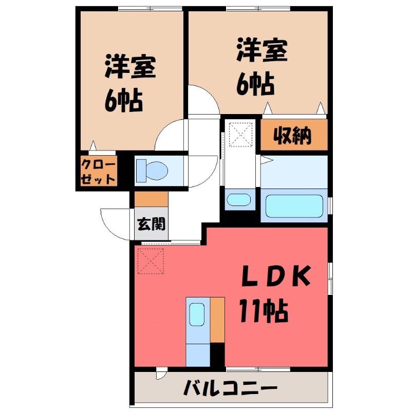 クオーレ(2LDK/3階)の間取り写真
