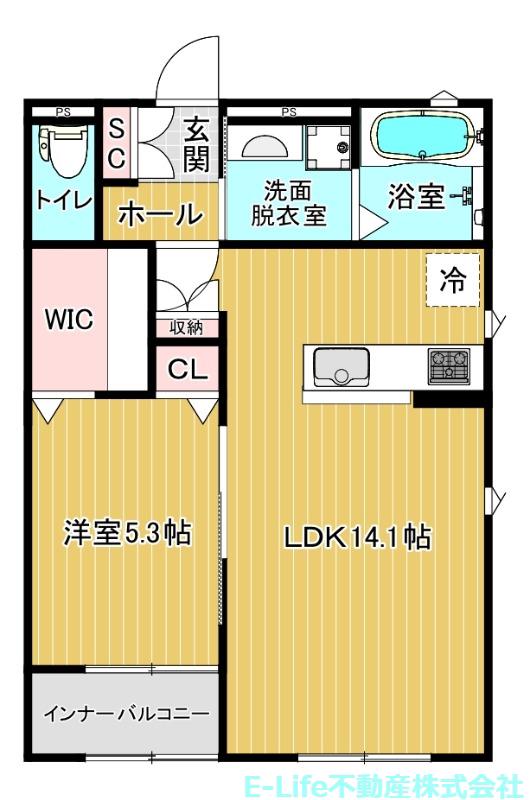 メゾンコート(1LDK/2階)の間取り写真