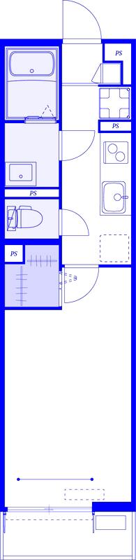 ヴィラ鷺沼(1K/2階)の間取り写真