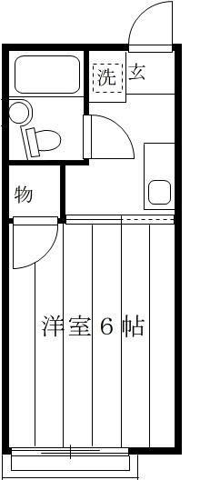 シティハイム・オーティアス(1K/2階)の間取り写真