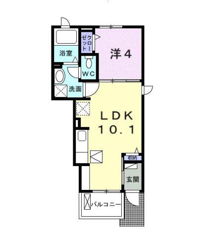 ブルーコスモII(1LDK/1階)の間取り写真